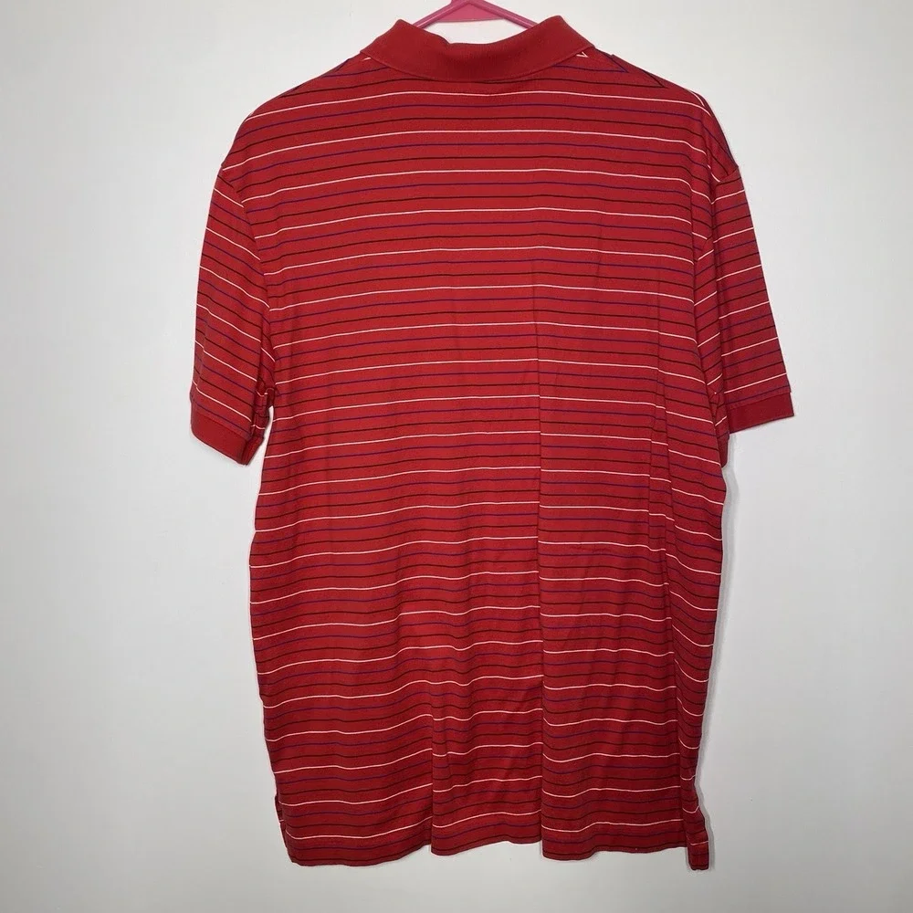 Polo Ralph Lauren Pro Fit Mens Large Golf‎ Polo Big Pony Red White Striped Shirt
